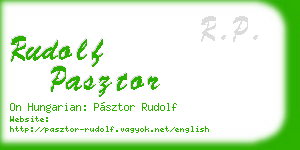 rudolf pasztor business card