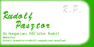 rudolf pasztor business card